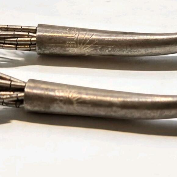 Liquid Silver Necklace 925 10 Strands 22" Marked Raising Sun Sterling Vintage - Picture 7 of 8